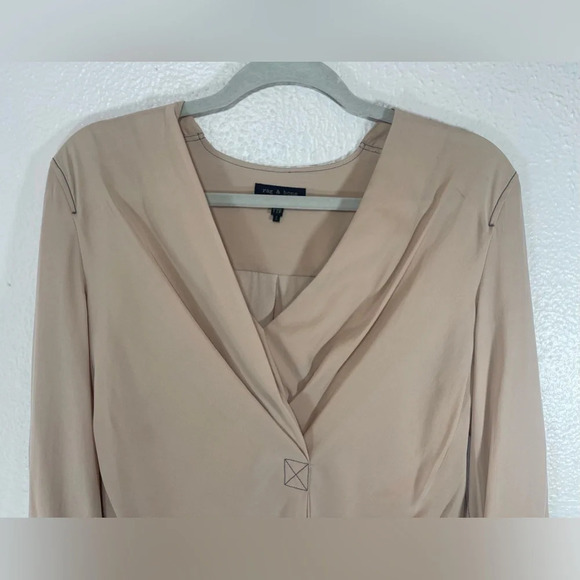 Rag & Bone Shields 100% Silk Drape-Front Top Blouse Women’s XXS Dusty Rose - Picture 3 of 16